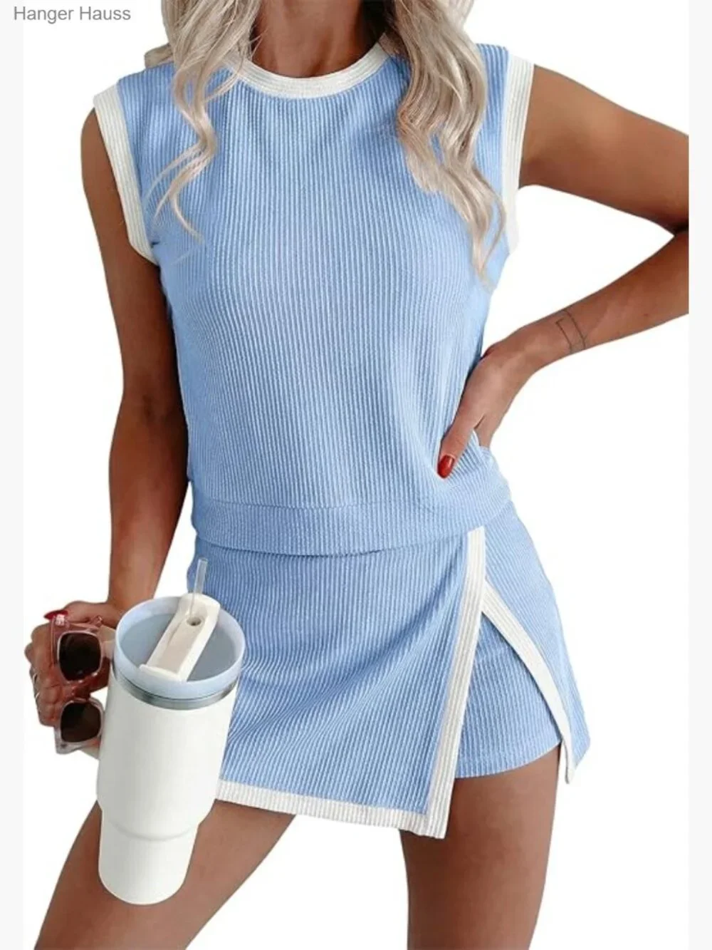 Women's 2 Piece Tank Top & Skirt Matching Lounge Set
